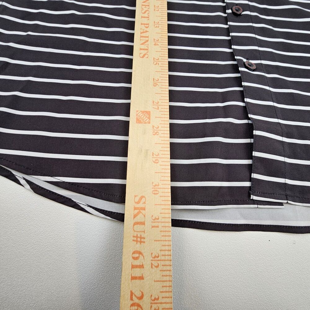 Dixxon Flannel Fast Lane Men's Medium Black White Striped Button Up Shirt - Picture 3 of 10
